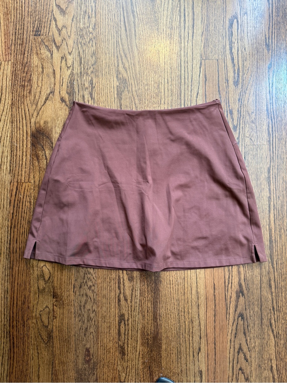 girlfriend collective Mini A-Line Skirt in Dusty Rose Brown